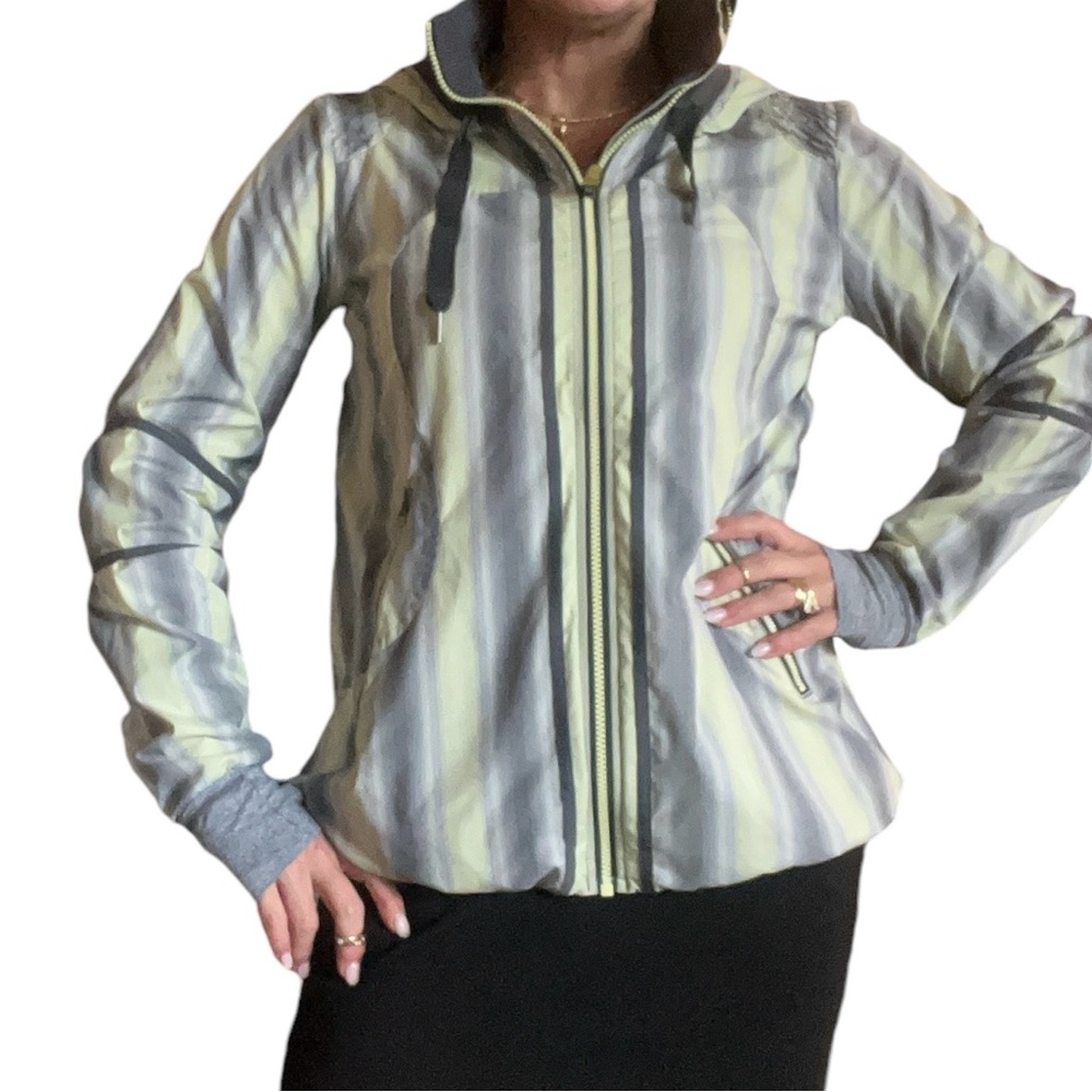 lululemon athletica Striped Jacket - Gray and Yellow